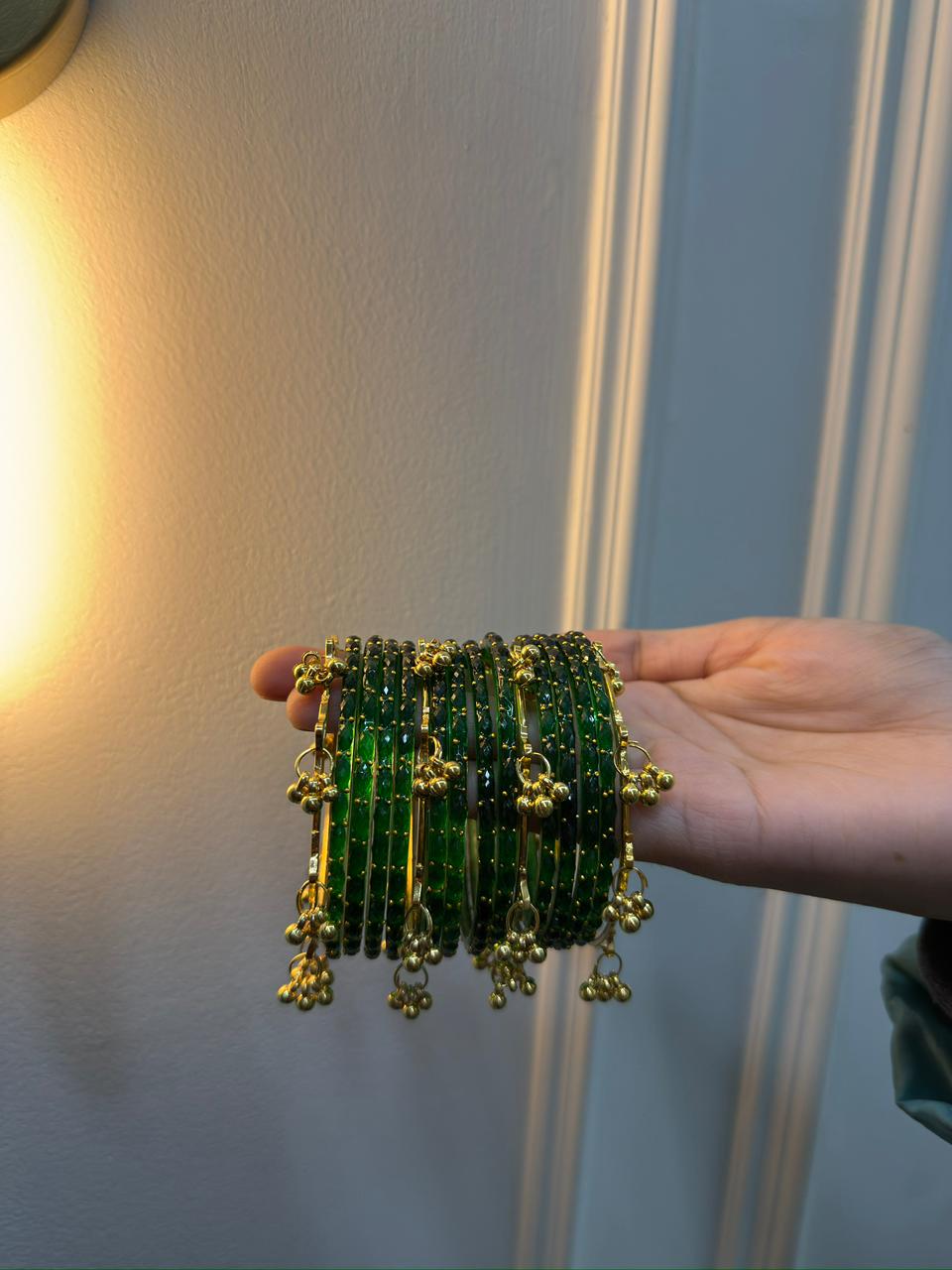 Raindrop Bangles With Ghungroo Bangles