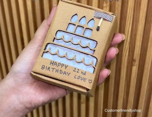 Burning bday box with ring