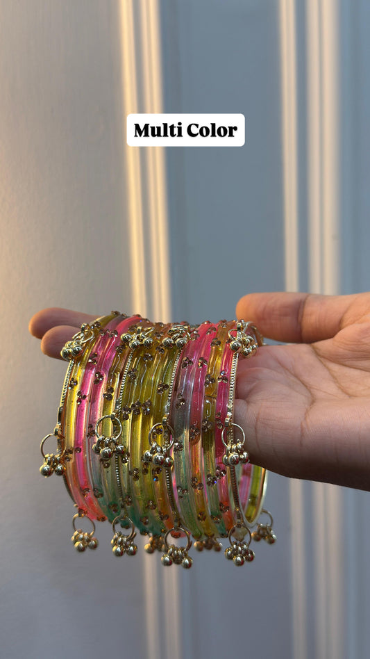 12 Bangles Set With Ghungroo Bangles