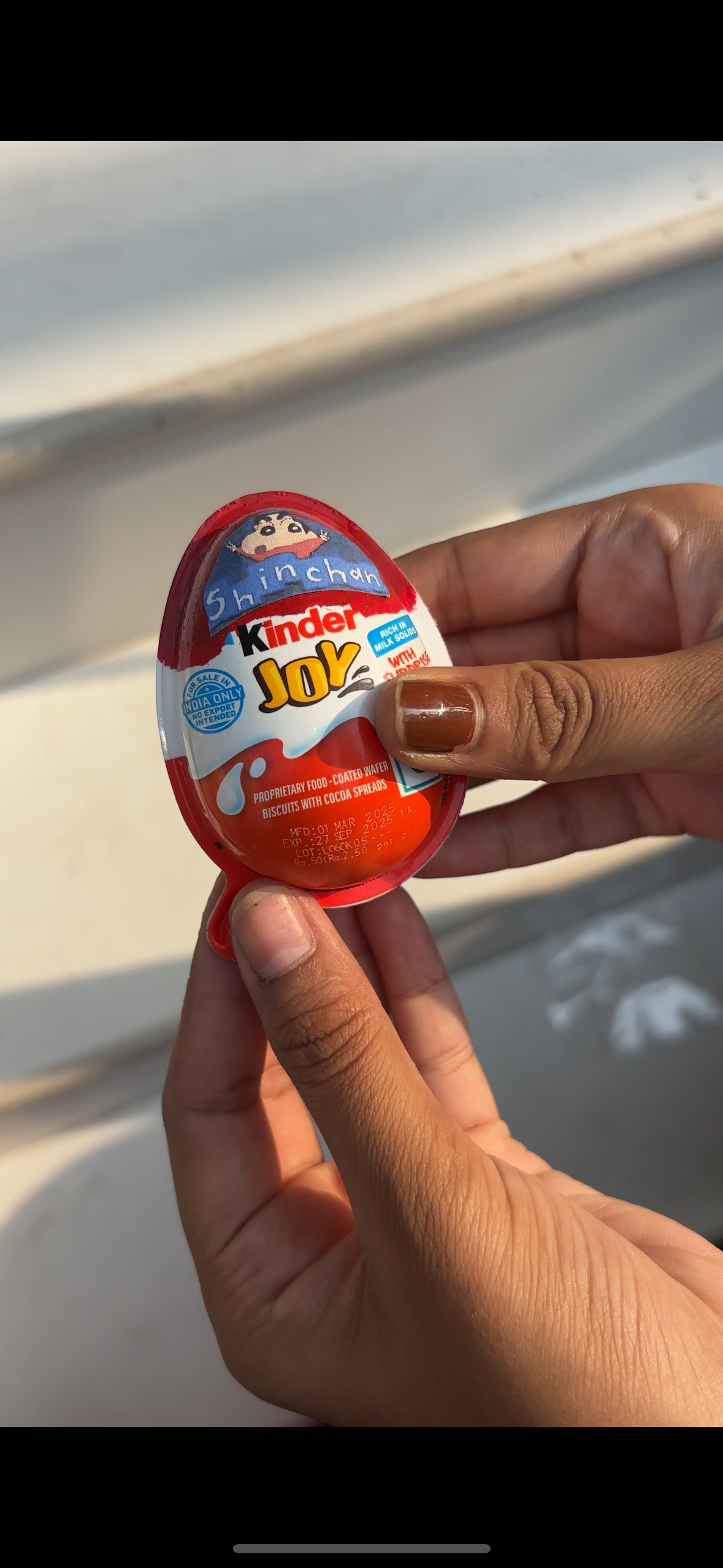 Customized Shinchan Kinder Joy with Ring