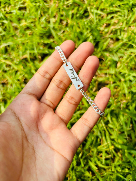 Personalised Original Silver(Chandi) Name Bracelet