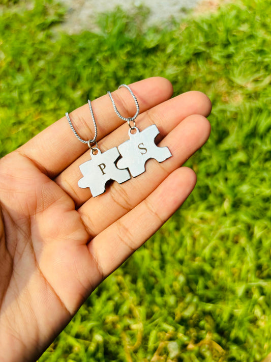 Personalized Initial Letter Puzzle Pendant