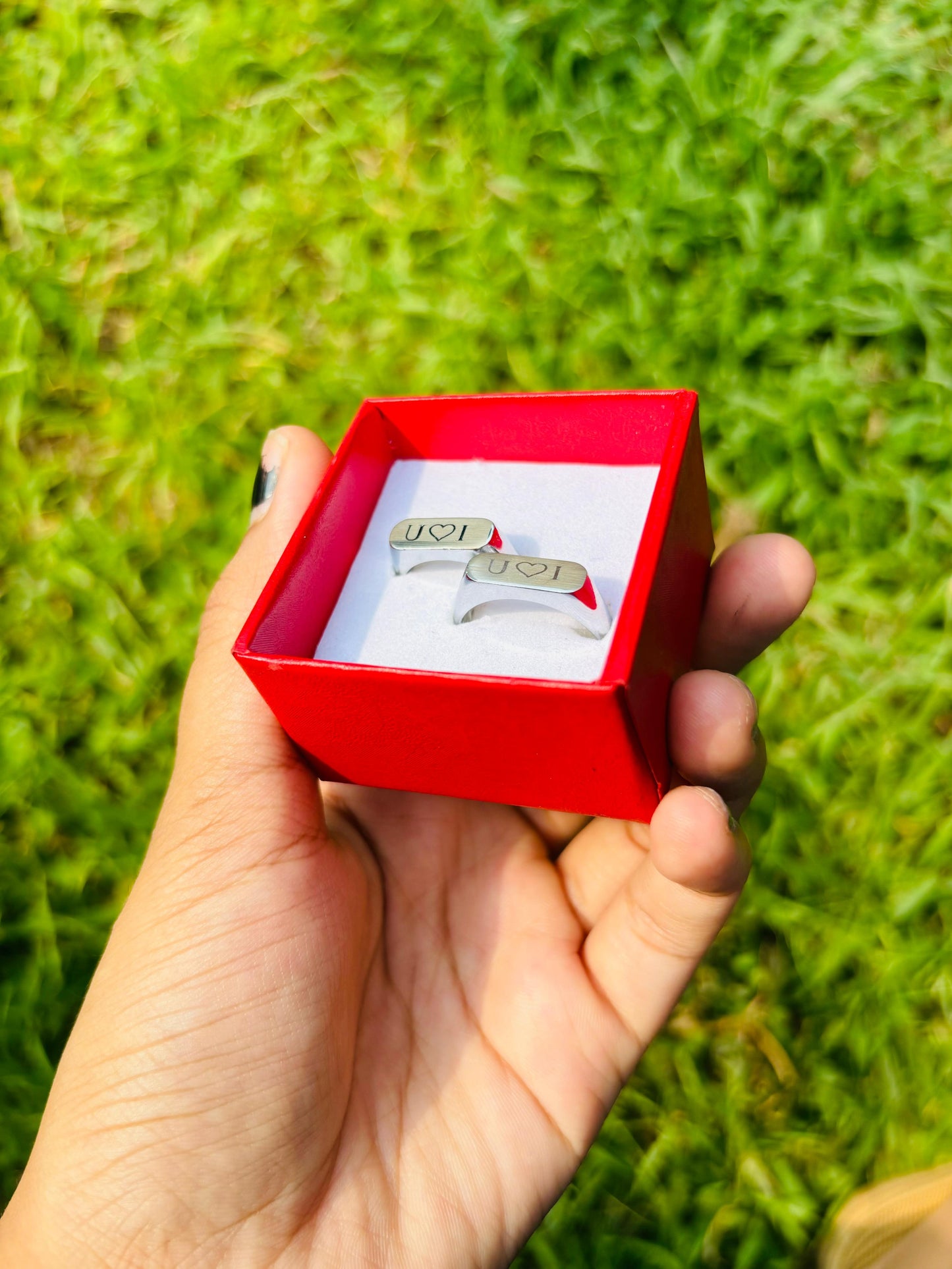 Personalized Light Reflecting Ring(Set Of Two)