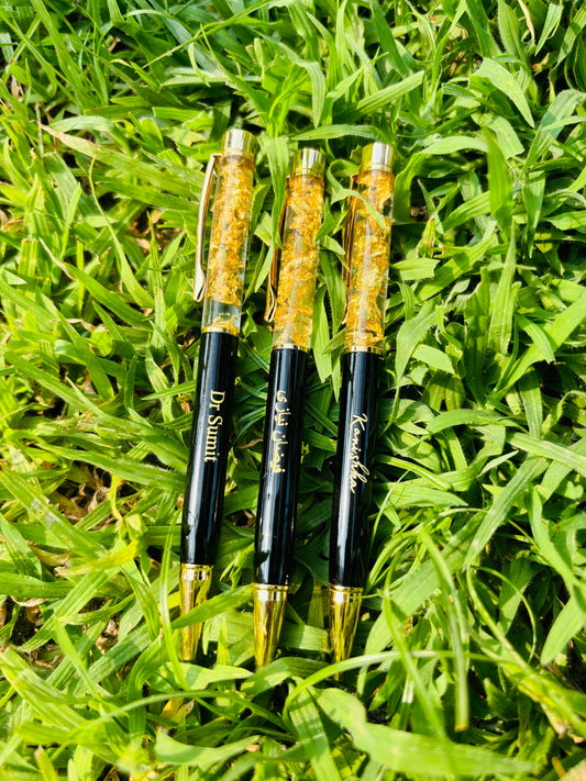 Personalized Gold Flake Pen