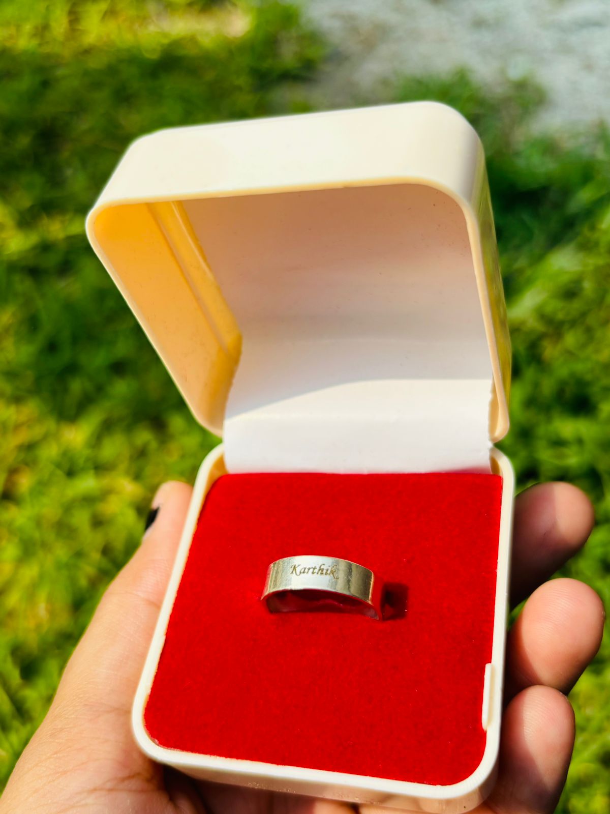 Original Silver(Chandi) Adjustable Name Ring