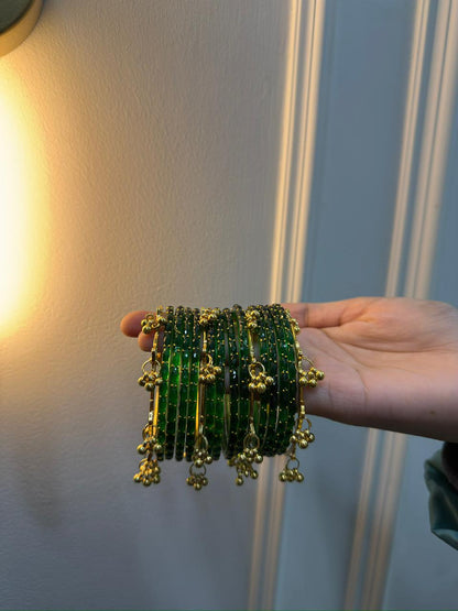 Raindrop Bangles With Ghungroo Bangles