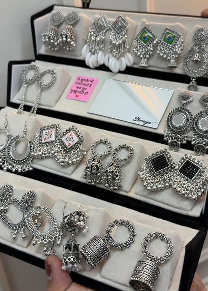 14 pair Jhumka with Box & Mirror 🪞