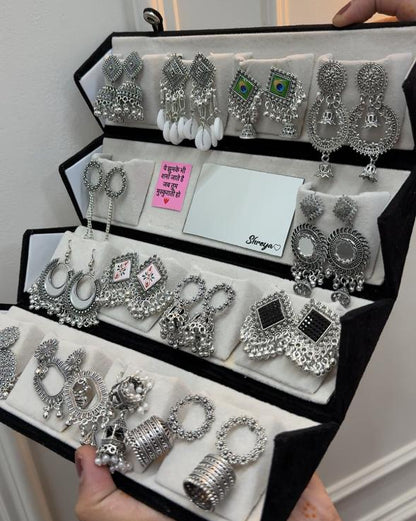 14 pair Jhumka with Box & Mirror 🪞