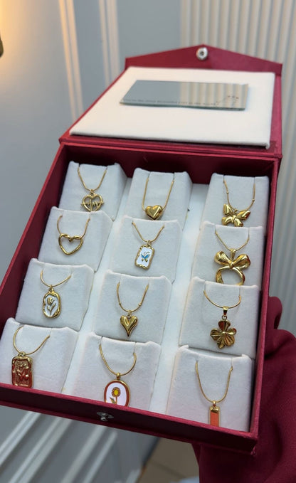 12 Golden Necklace set
