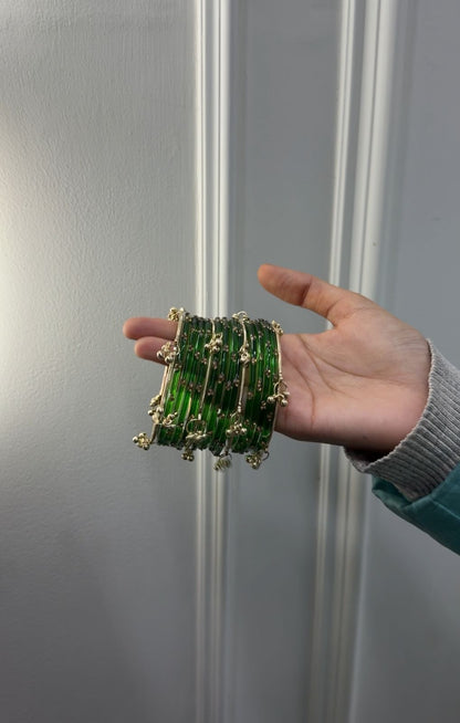 12 Bangles Set With Ghungroo Bangles