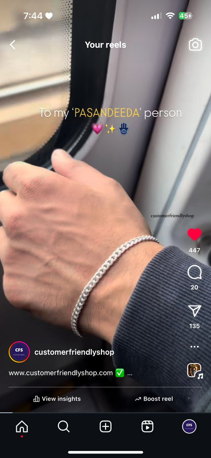 Pure Silver Chain Bracelet