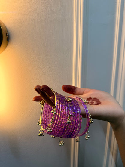 Raindrop Bangles With Ghungroo Bangles