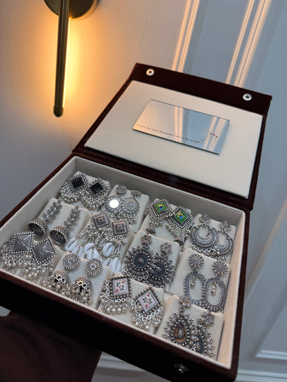 12 Pair Jhumka with Box & Mirror🪞✨