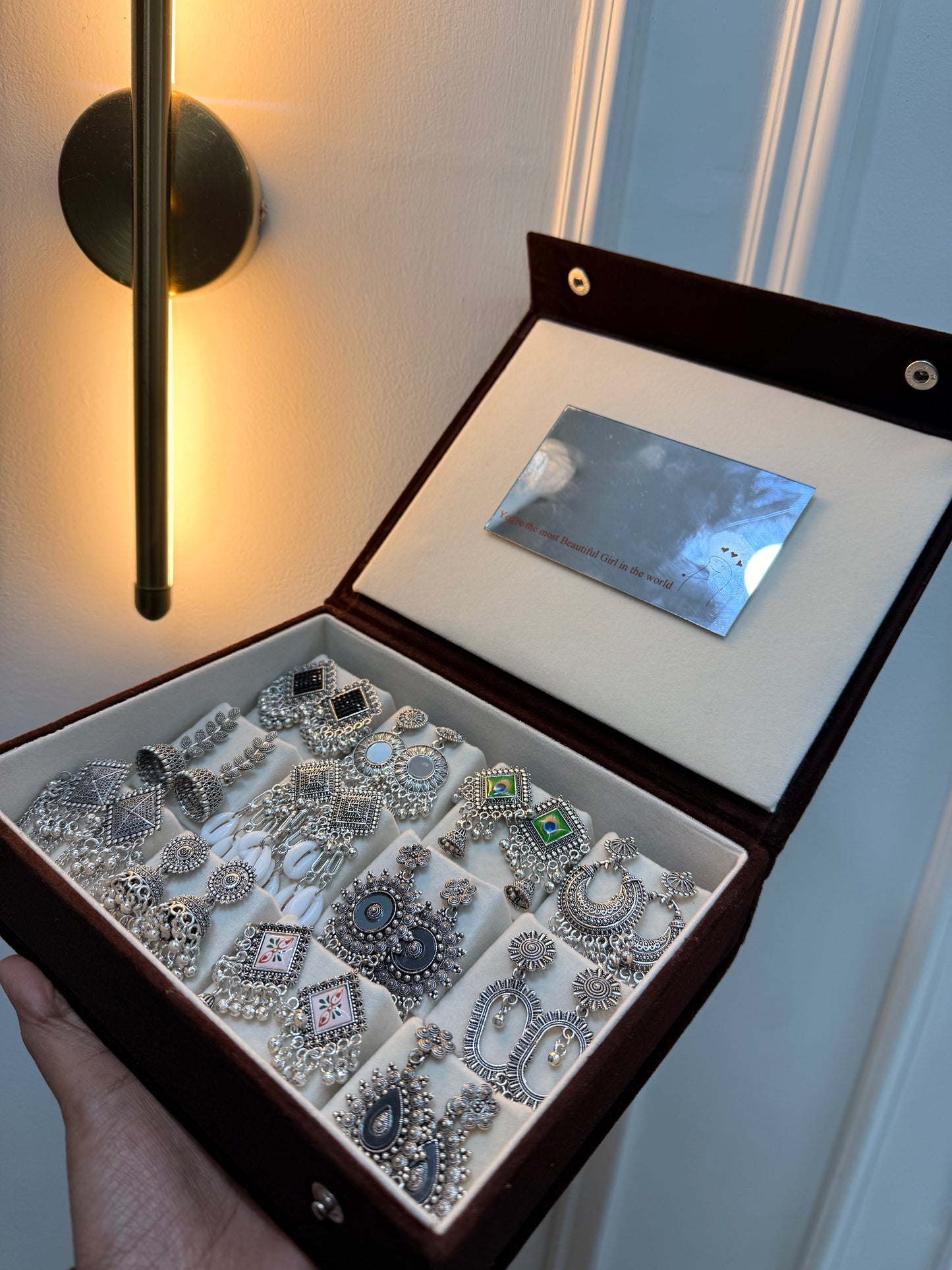 12 Pair Jhumka with Box & Mirror🪞✨