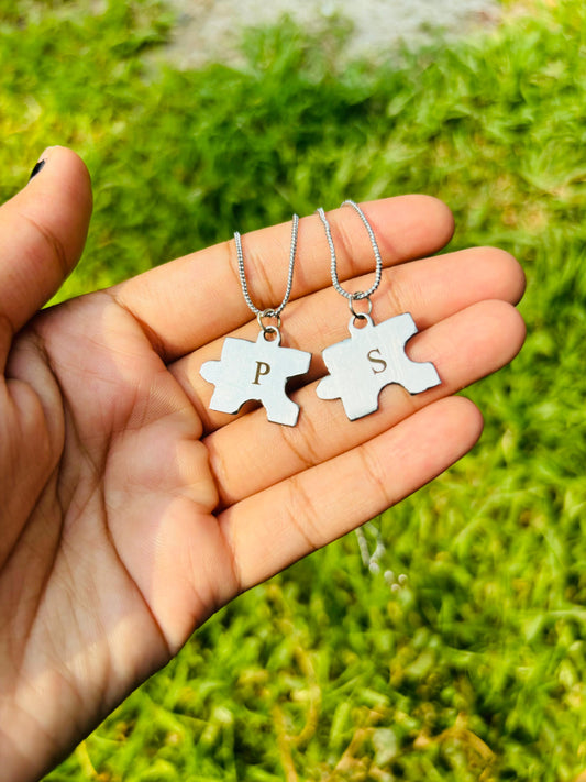 Personalized Initial Letter Puzzle Pendant