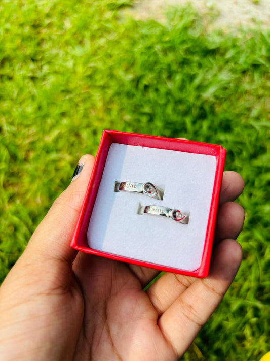 Personalised Couple Heart RIng
