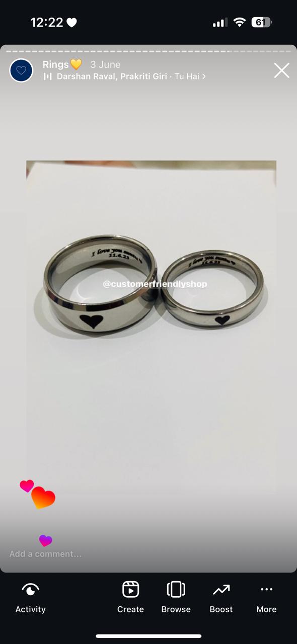 Personalized Couples Ring (set of two)