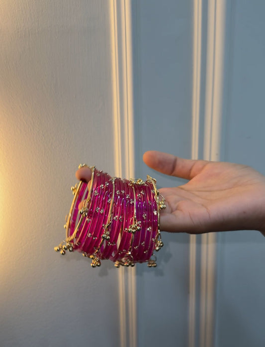 12 Bangles Set With Ghungroo Bangles