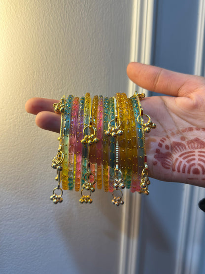 Raindrop Bangles With Ghungroo Bangles