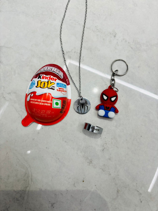 Customized Spiderman Kinder Joy with Ring and necklace